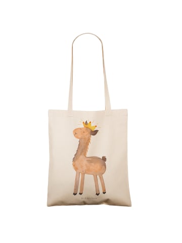 Mr. & Mrs. Panda Tote Bag Lama König ohne Spruch in Creme