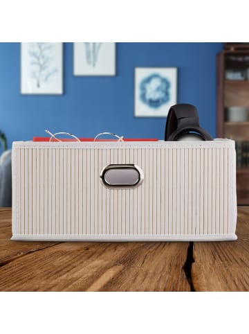 relaxdays 10 x Aufbewahrungskorb in Weiß - (B)31 x (H)14 x (T)31 cm