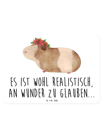 Mr. & Mrs. Panda Blechschild Meerschweinchen Weisheit mit Spruch in Weiß