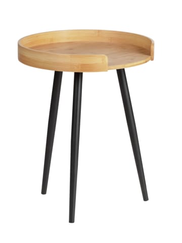 Wenko Beistelltisch Loft in Tischplatte: natur, Beine + Verbindung: Schwarz