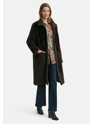 EMILIA LAY Langmantel Coat with stand-up collar in khaki