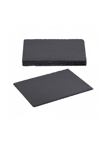 relaxdays 6x Schieferplatte in Anthrazit - (B)30 x (T)40 cm