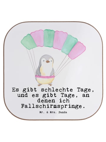 Tassen-Untersetzer Pinguin Fallschirm springen ... in Weiß
