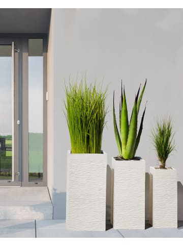 Beliani Outdoor Blumentopf DION in Beige - (W) 26 x (H) 60 x (L) 26 cm