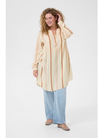 KAFFE curve Kleid KCmilana A-shape in Birch/Woodsmoke Stripes