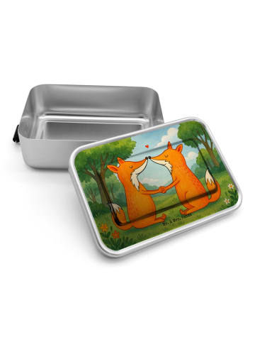Mr. & Mrs. Panda Lunch Box Füchse Liebe Design ohne Spruch in Weiß