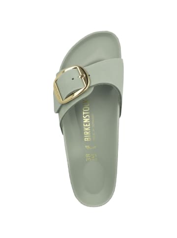 Birkenstock Pantolette Madrid Big Buckle geöltes Nubukleder schmal in hellgruen