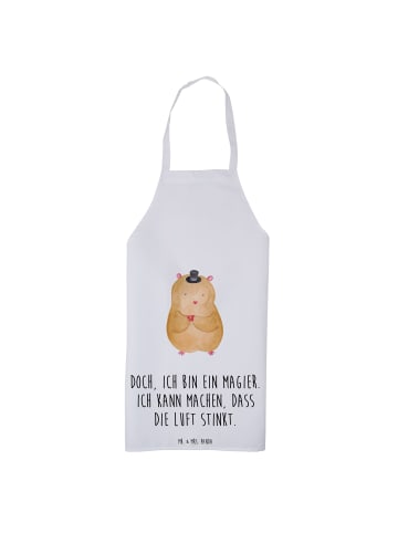 Mr. & Mrs. Panda Kochschürze Hamster Hut mit Spruch in Weiß