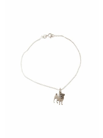 Gemshine Armband MOPS Hund in silver coloured