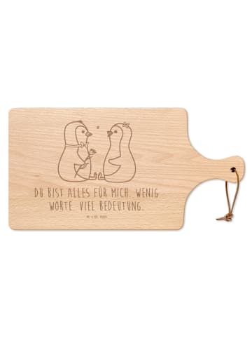 Mr. & Mrs. Panda Schneidebrett Pinguin Pärchen mit Spruch in Transparent