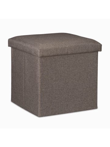 relaxdays Sitzhocker in Graubraun - (B)37,5 x (H)37 x (T)37,5 cm