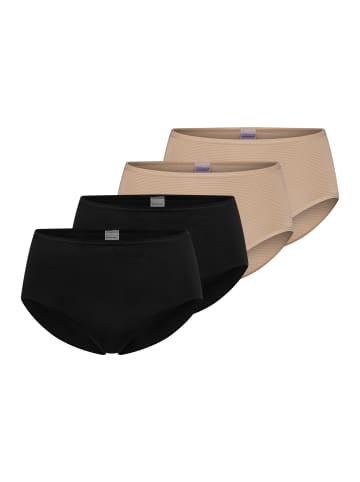 Schiesser Midi Slip Modal Essentials in Schwarz / Sand