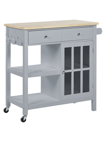 Beliani Servierwagen GENOA in Grau/Braun - (W) 80 x (H) 88 x (L) 43 cm