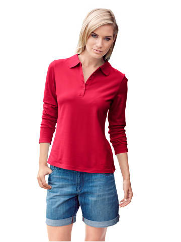 Heine Langarm-Poloshirt in rot