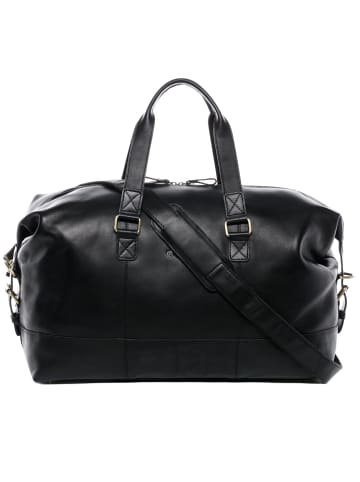 SID & VAIN Leder-Reisetasche YALE Weekender groß Handgepäck echt Leder in schwarz