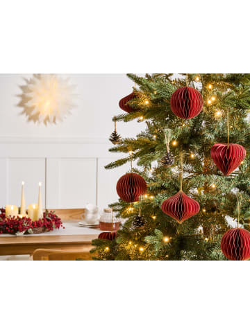 Beliani 18er-Set Weihnachtsbaumkugeln SUSA in Rot