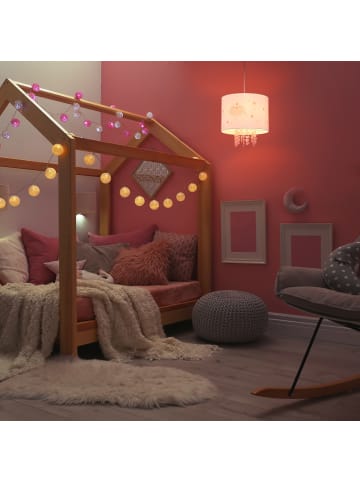 relaxdays Hängelampe "Ballerina" in Weiß/ Rosa - (H)158 x Ø 35 cm