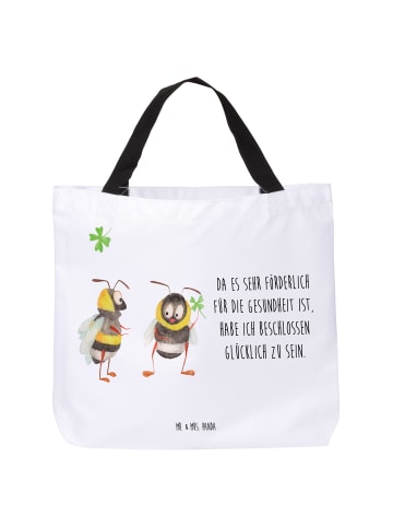 Mr. & Mrs. Panda Shopper Hummeln Kleeblatt mit Spruch in Weiß