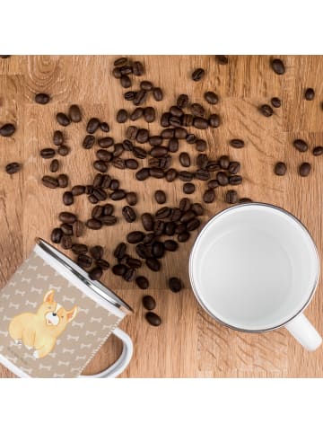 Mr. & Mrs. Panda Camping Emaille Tasse Corgie ohne Spruch in Hundeglück