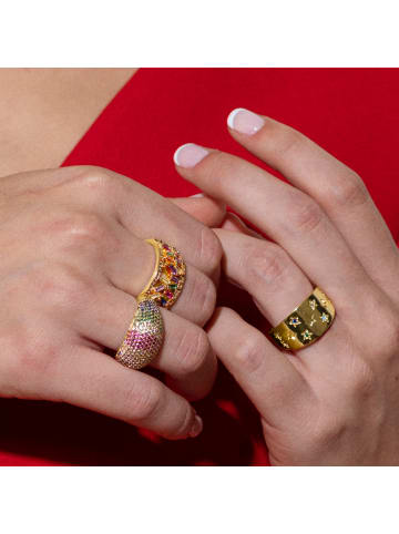 Luxenter Ring Ikahi mit 18 Karat  verstellbar Gelbgold-Ikahi multicolored