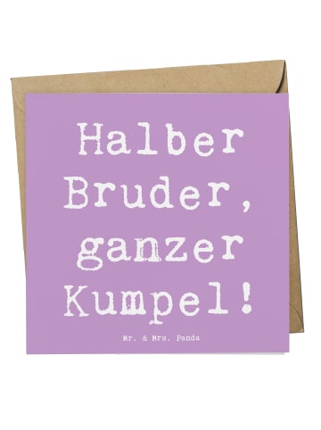 Mr. & Mrs. Panda doppelkarte Spruch Halbbruder Kumpel mit Spruch in Lavendeltraum