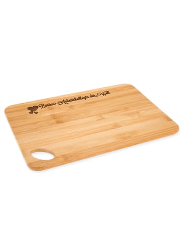 Mr. & Mrs. Panda Frühstücksbrettchen Arbeitskollegin mit Spruch in Braun