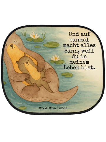 Mr. & Mrs. Panda Sonnenschutz Auto Otter Kind Design mit Spruch in Weiß