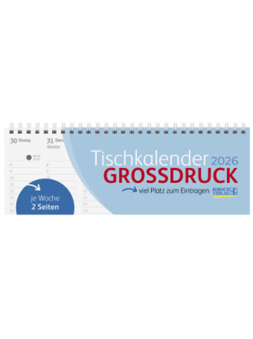 Korsch Kalender - Tischquerkalender Großdruck 2026