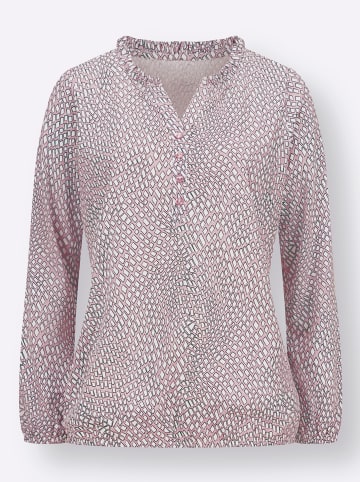 Sieh an! Langarmshirt in hortensie-ecru-bedruckt