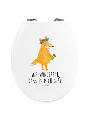 Mr. & Mrs. Panda Klodeckel Fuchs Blumen mit Spruch in Weiß