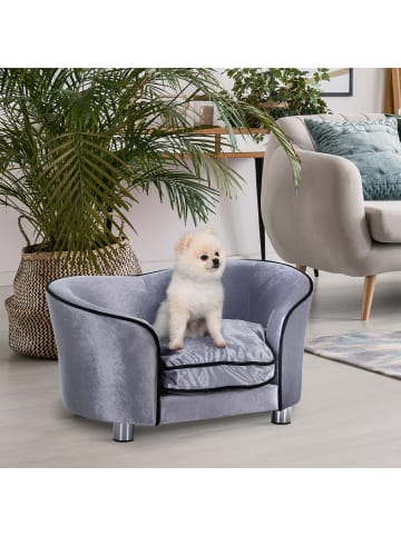 Pawhut Hundesofa Hellgrau 69 cm x 49 cm x 38cm (L x B x H)