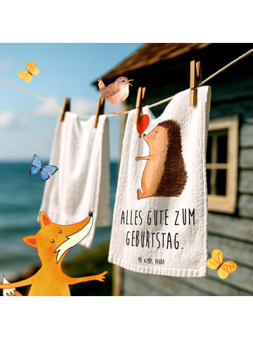 Mr. & Mrs. Panda Handtuch Igel Luftballon mit Spruch in Weiß