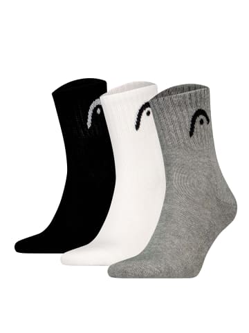 HEAD Socken 3er Pack in Grau/Weiß/Schwarz