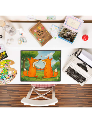 Mr. & Mrs. Panda Schreibunterlage Füchse Liebe Design ohne Spruch in Weiß