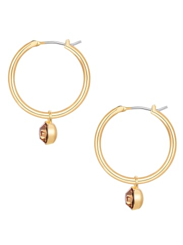 Lulu & Jane Creolen aus Messing mit Glaskristall in gelbgold