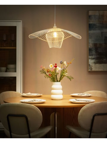 Beliani Pendelleuchten LUNGA in Weiß/Beige - (W) 60 x (H) 110 x (L) 60 cm