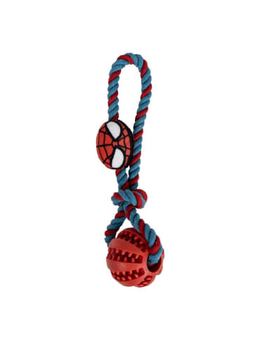 Marvel Spiderman Hundespielzeug – Ball mit Seil für Zieh- & Wurfspiele in Rot