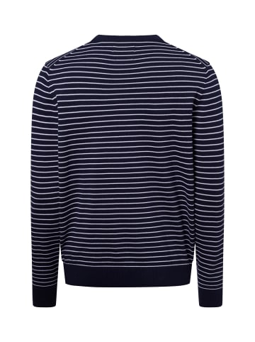 Andrew James Strickpullover in marine weiß - 0002