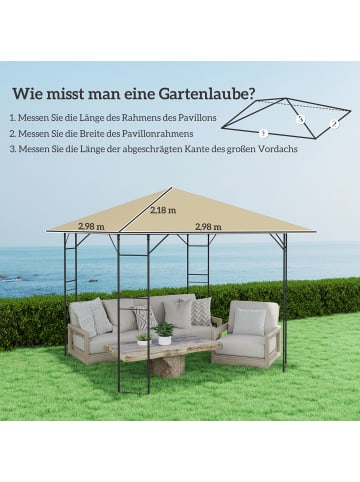 Outsunny Pavillon Ersatzdach 298L x 298B cm Beige