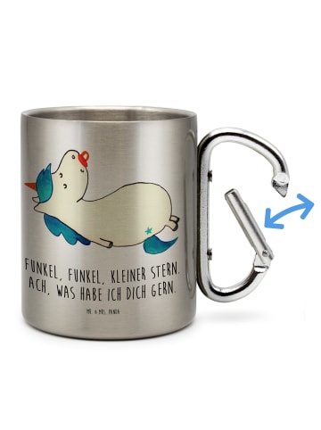 Mr. & Mrs. Panda Thermobecher Einhorn Schnuller mit Spruch in Silber