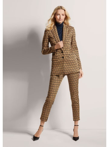 MADELEINE Langer Jersey-Blazer in caramel / schwarz / grau