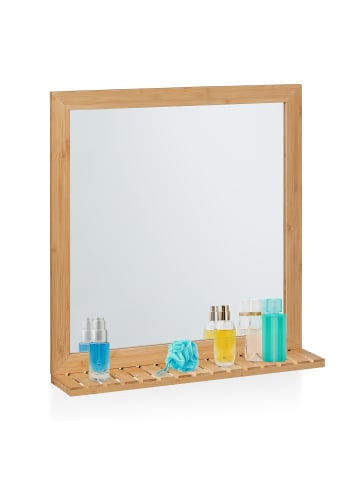 relaxdays Wandspiegel in Natur - (B)60 x (H)61,5 x (T)12 cm