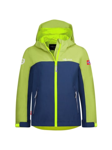 Trollkids Regenjacke Telemark in kiwi-mystic blue