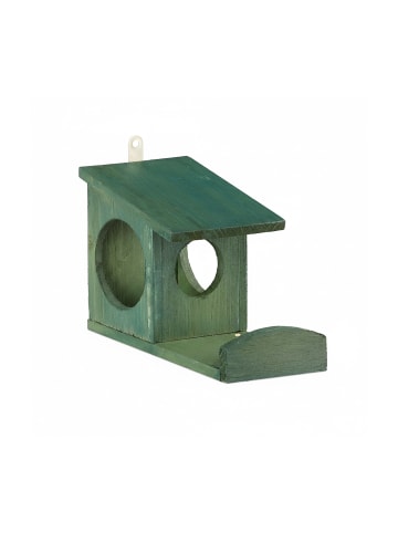 relaxdays Eichhörnchen Futterhaus in Dunkelgrün - (B)14x (H)17,5 x (T)25 cm