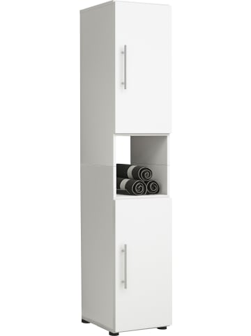 VCM  Holz Badmöbel Badschrank Hochschrank Flandu in Weiß