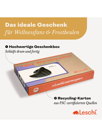 Leschi Körnerkissen 100 % Bio-Baumwolle, Wärmekissen "Dreieck" in grau