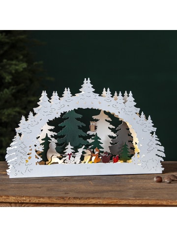 STAR Trading LED Schwibbogen ,Forest Friends', Batterie, Tiermotive, Holz