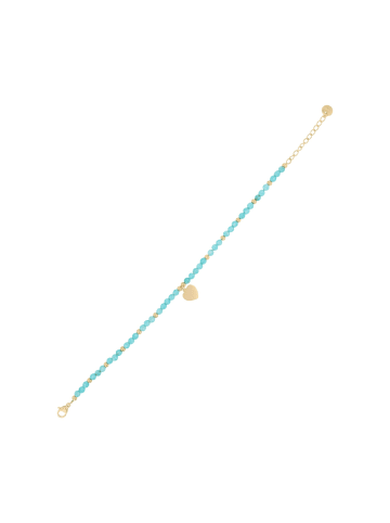 Adeliás Damen Anhänger – Herzanhänger aus Edelstahl mit Perle in gold