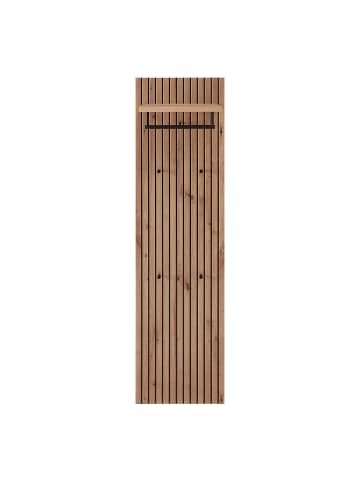 home24 Garderobenpaneel Besco mit Kleiderstange in Braun