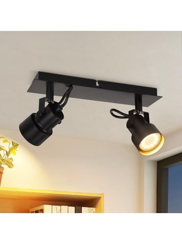 ZMH Deckenleuchte in Schwarz 2-flammige GU10 Vintage Schwenkbar Flurlampe